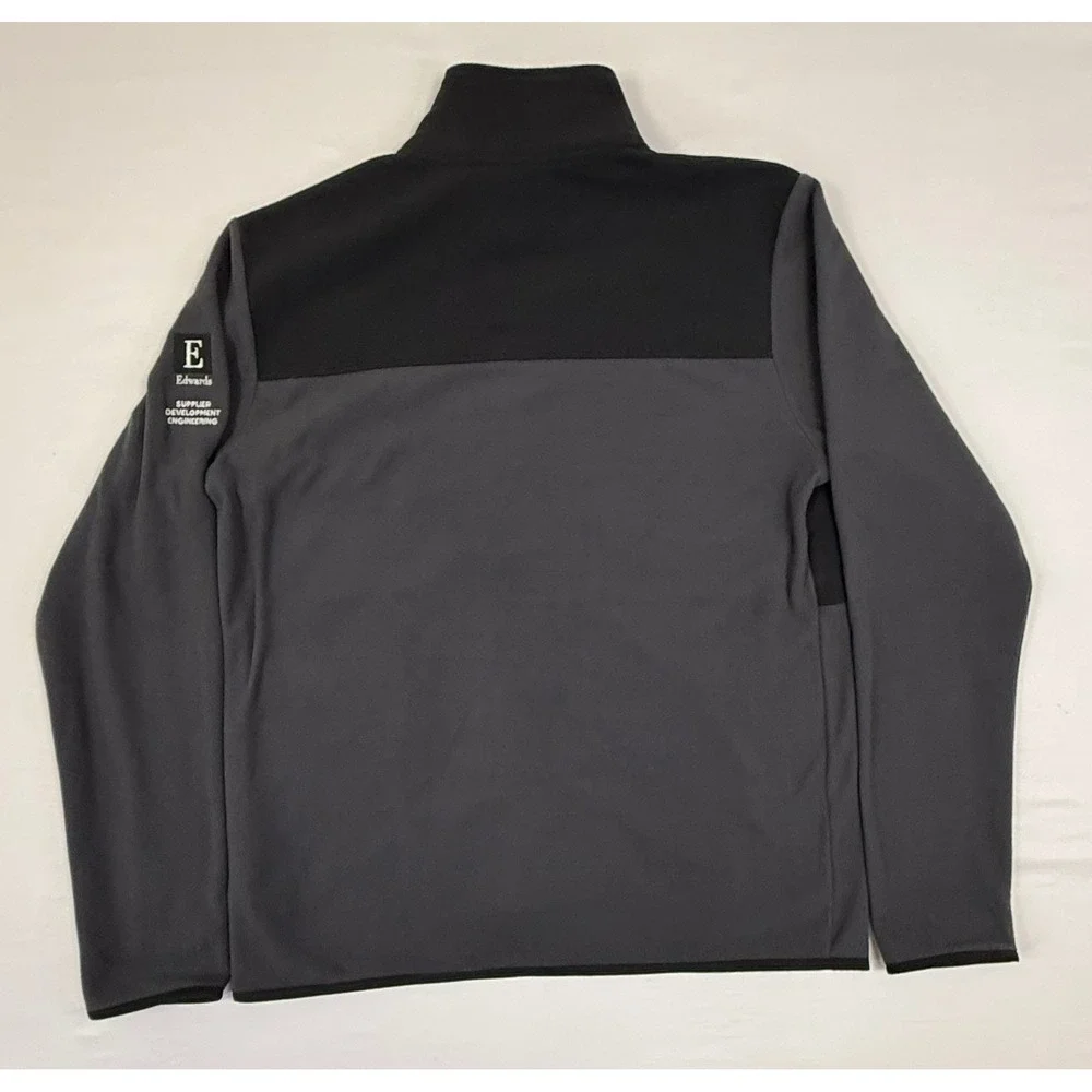 The North Face Men's Medium‎ Full Zip Fleece Jacket Black Grey Embroidered Logo